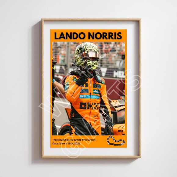 LANDO NORRIS Melbourne F1 Race Art Print 11x17 - Picture 1 of 2